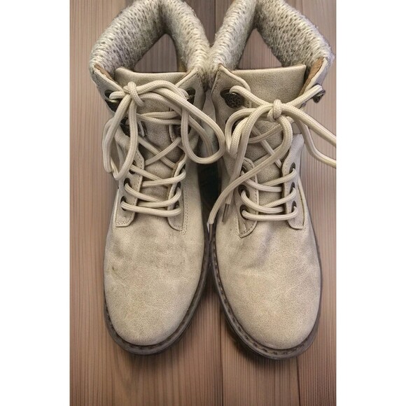 Blowfish Malibu Boots Women’s 8.5 Beige Knit Cuff Lace Up Ankle Combat Style... - Picture 2 of 11